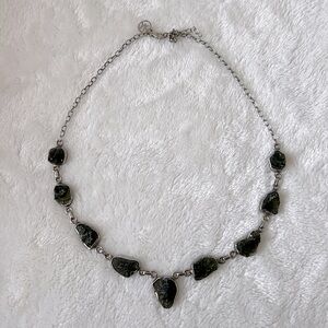 9 piece moldavite necklace